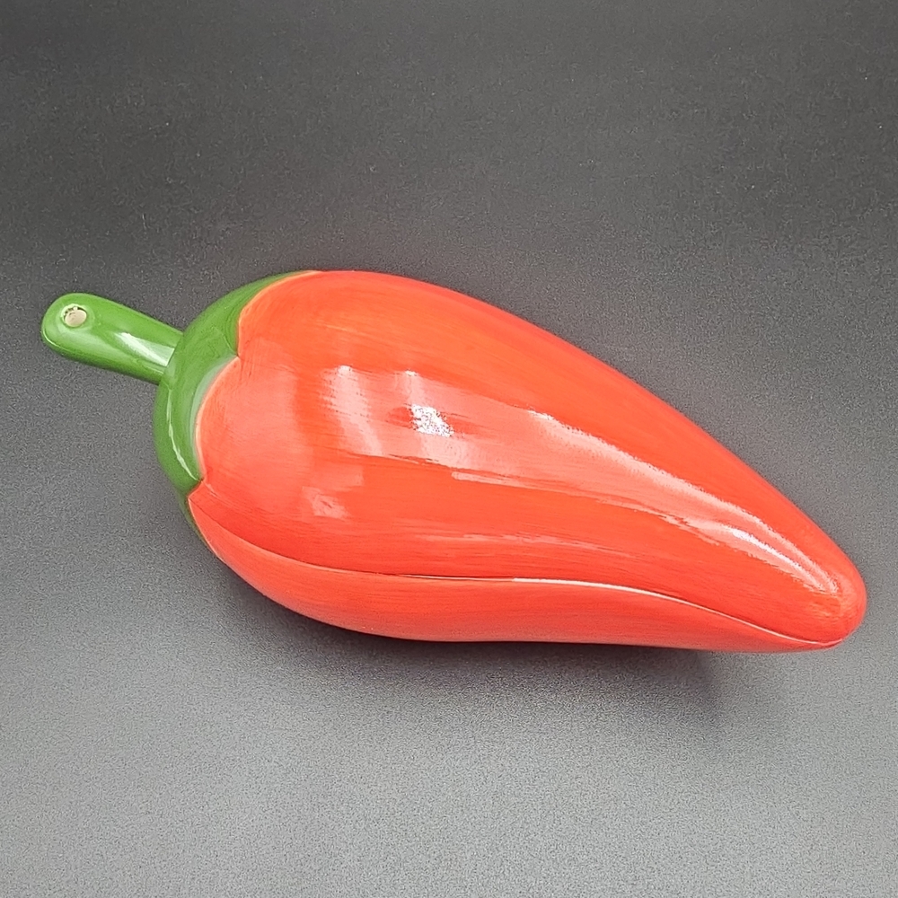 Red Pepper Shaped Ceramic Container - Picture 5 of 8